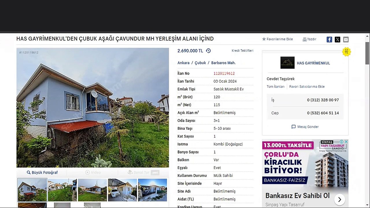 HAS GAYRİMENKUL'DEN ÇUBUK AŞAĞI ÇAVUNDUR MH YERLEŞİM ALANI İÇİNDE