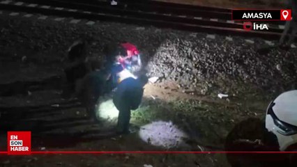 Amasya'da polisten kaçarken demiryoluna uçtular