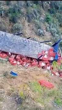 Un tráiler con pollos se embarrancó en Mizque tomar rutas alternas debido a los bloqueos