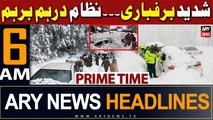ARY News 6 AM Headlines 1st February 2024 | Heavy Snowfall in Murree - Weather Update