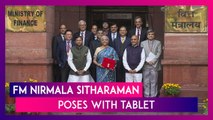 Budget 2024: Nirmala Sitharaman Reaches Parliament To Present The Interim Budget, Poses With Tablet