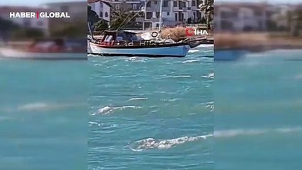 Ayvalık'ta fırtınanın tekneleri batırdığı anlar görüntülendi!