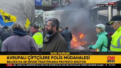 下载视频: Avrupa'da çiftçiler ayaklandı: Belçika’da AB zirvesi traktörlerle protesto ediliyor