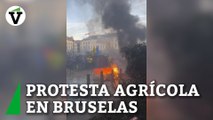 Fuego y barricadas en las protestas de agricultores en Bruselas: así se encuentra el barrio europeo