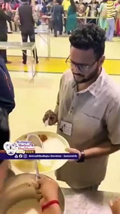 Volunteers being served food with love & care at Kolhapur _ Kolhapur Medical & Healthcare Camp 2024