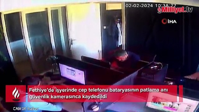 Fethiye’de cep telefonu bataryası bomba gibi patladı