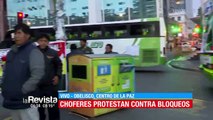 El centro de La Paz amanece bloqueado por buses del transporte interdepartamental en protesta contra los bloqueos