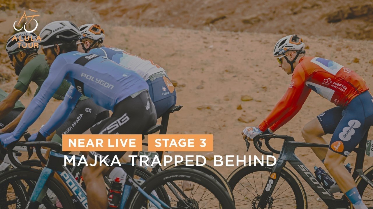 Majka trapped behind - Stage 3 - The AlUla Tour 2024
