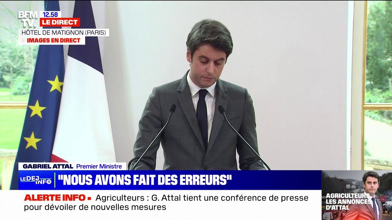 Crise agricole: "Nous inscrirons l'objectif de souveraineté dans la loi", annonce Gabriel Attal