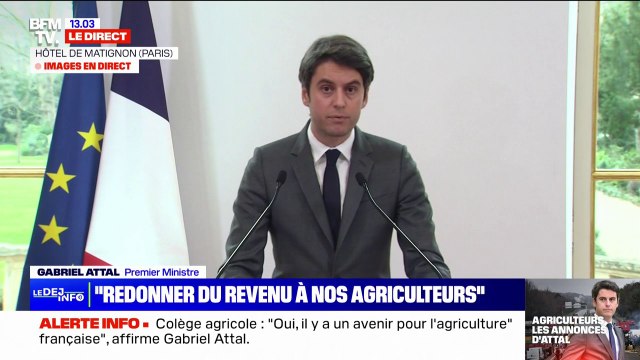 Crise agricole: Gabriel Attal annonce consacrer 150 millions d'euros en soutien fiscal et social dès cette année aux éleveurs