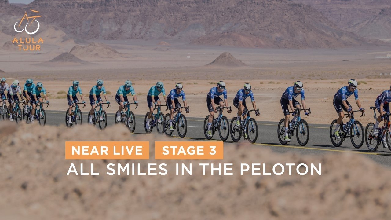 All smiles in the peloton - Stage 3 - The AlUla Tour 2024
