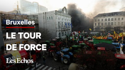 Agriculture : 1.000 tracteurs bloquent le quartier européen de Bruxelles
