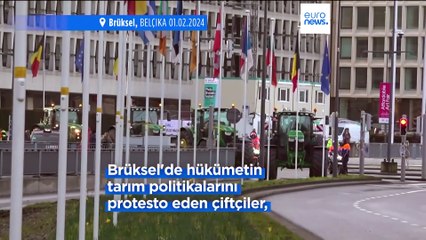 Belçikalı çiftçiler AB zirvesini traktörlerle yol kapatarak protesto etti