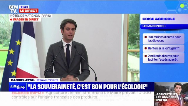 Pour Gabriel Attal, les mesures annoncées répondent à une grande partie des attentes des agriculteurs