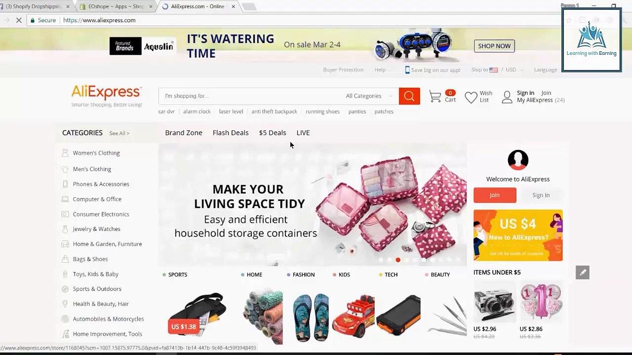 Shopify Course 21 How to import products from Ali Express