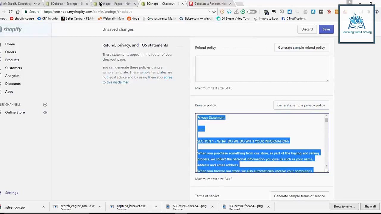 Shopify Course 13 Pages