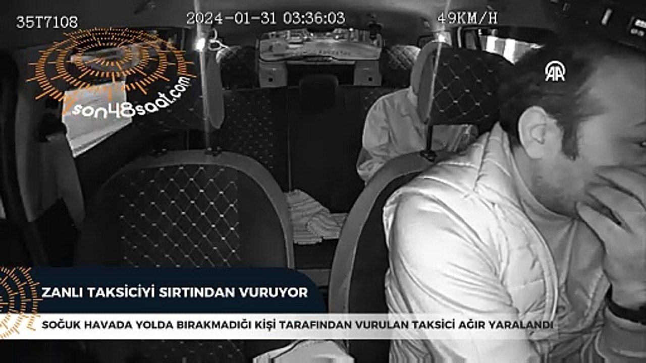 İzmir'de zanlı taksiciyi sırtından vuruyor