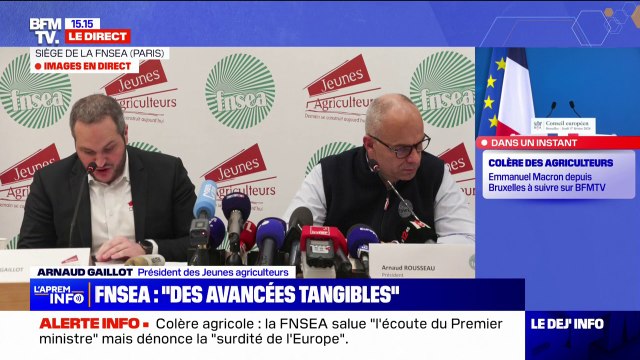 Crise agricole: la FNSEA et les Jeunes agriculteurs appellent à suspendre les blocages
