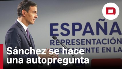 Sánchez se hace una autopregunta en una rueda de prensa para lanzarle un dardo a Feijóo