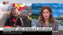 Crise des agriculteurs - A Bruxelles, des militants pro-palestiniens empêchent l'envoyée spéciale de CNews de réaliser son direct et tentent de passer des messages à l'antenne