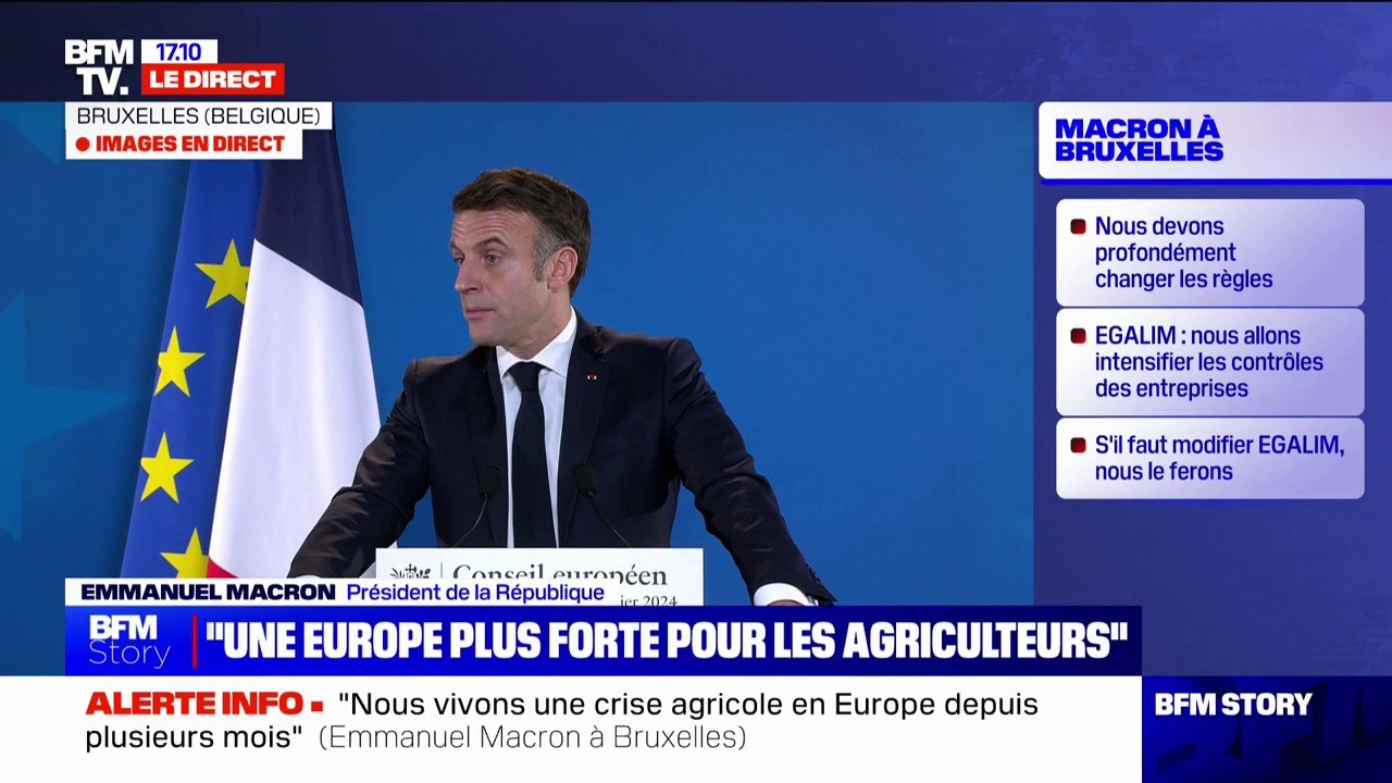 Emmanuel Macron: "Nous devons remettre au cœur des objectifs européens notre souveraineté alimentaire"