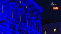 Palazzo Madama, facciata blu per giornata nazionale delle vittime civili delle guerre