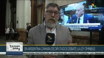 Diputados argentinos continúan el debate de la Ley de Ómnibus