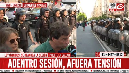 Solano y Belliboni hablaron con la policía en la marcha de la Izquierda