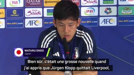 Endo "un peu triste" d'apprendre le départ de Klopp à Liverpool