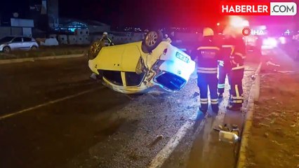 Kontrolden çıkan araç metrelerce savruldu: 1 yaralı