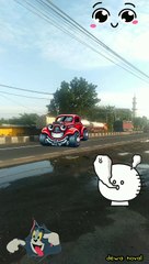 truk box putih jadi bis buaya kartun