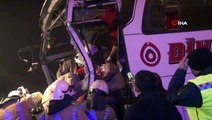 Kuzey Marmara Otoyolu'nda yolcu otobüsü tıra çarptı