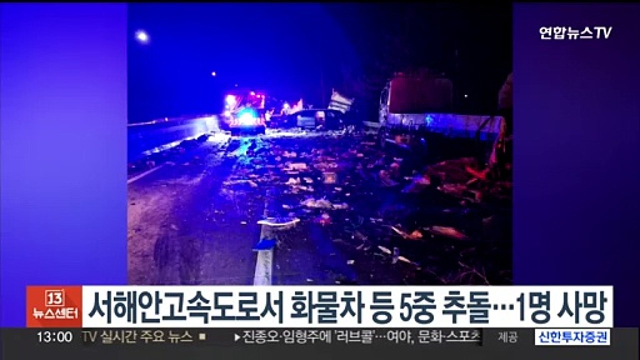 서해안고속도로 화물차 등 5중 추돌…1명 사망