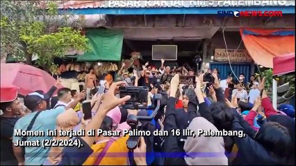 Ganjar Blusukan ke Pasar Pasar Palimo dan 16 Ilir Palembang, Teriakan Presiden Menggema