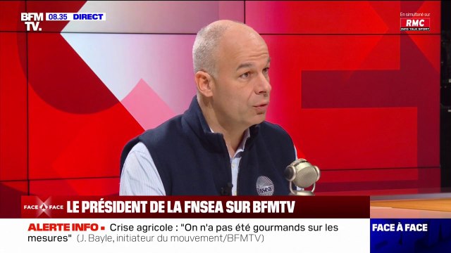 Crise agricole: On remettra le couvert si une loi n'est pas promulguée d'ici le mois de juin, affirme Arnaud Rousseau (FNSEA)