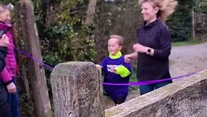 Seven-year-old raises £2,000 completing marathon run in memory of late grandpa