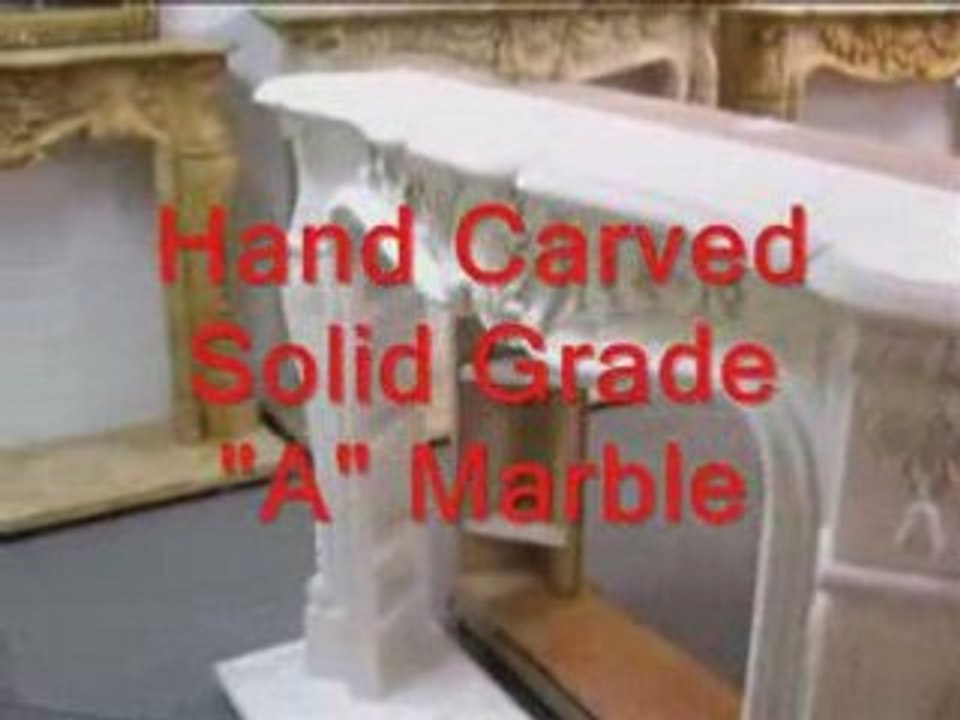 Fireplace Mantels - Hand Carved Marble #104