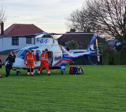Essex and Herts Air Ambulance Take Off From Felixstowe