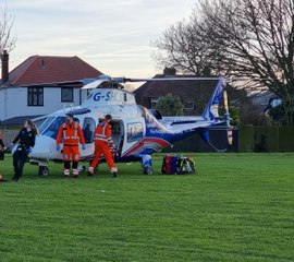 Essex and Herts Air Ambulance Take Off From Felixstowe