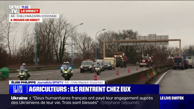 Fin des blocages des agriculteurs: les tracteurs sont escortés par la police pour quitter l'autoroute A6