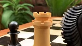 The CB Mustang Series Wooden Triple Weighted Handcrafted Chess Pieces in Ebony Wood
