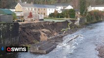 Moment gardens gardens collapsed into river in landslide