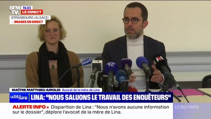 Disparition de Lina: l'avocat de la jeune fille affirme "ne pas avoir accès au dossier" et "ne pas savoir ce qu'il se passe"