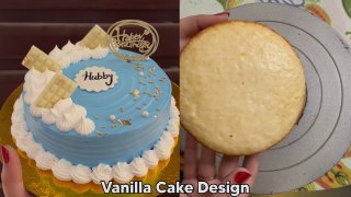 Simple Vanilla Cake Design | जल्दी केक बनाना हो तो बनाएं ये डिज़ाइन| Cake Icing Ideas |