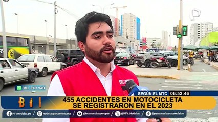 Alarmante cifra de accidentes en motos: se registraron 455 siniestros en el 2023, según MTC