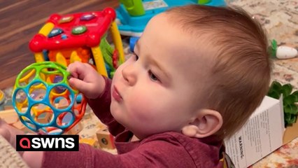Baby can whistle at just eight months old