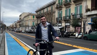 ME Muovo, pedalando per la pista ciclabile in centro città a Messina