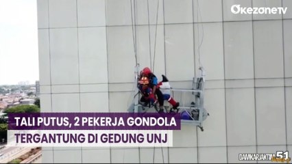 Detik-Detik Evakuasi 2 Pekerja yang Tergantung di Gedung UNJ Usai Tali Gondola Putus