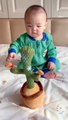 Babies Funny Reactions on Dancing Cactus