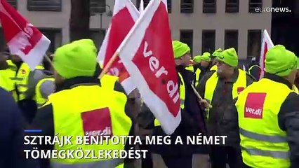 Lebénult a tömegközlekedés pénteken Németországban a dolgozók sztrájkja miatt